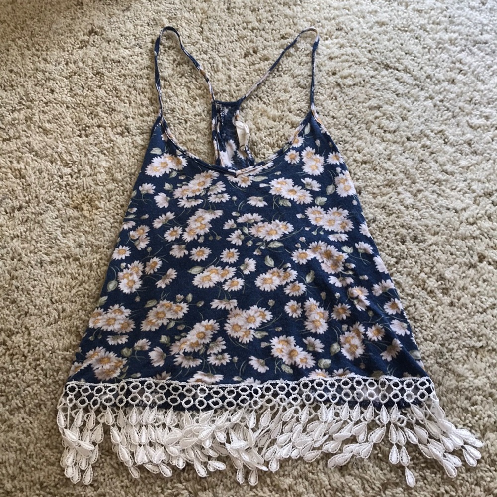 LA hearts floral top